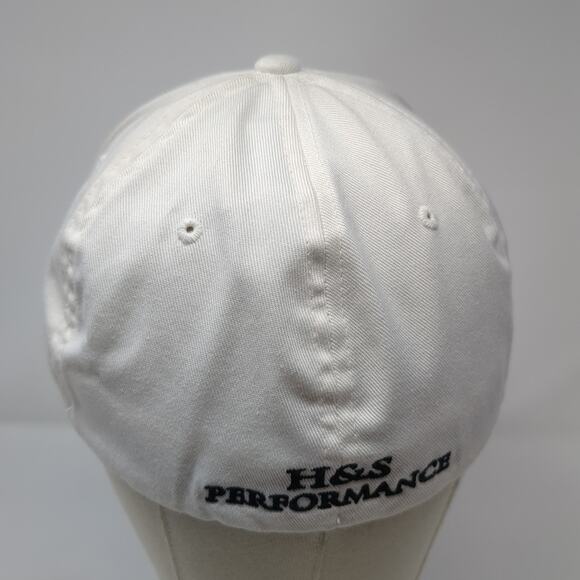 H&S Performance Fitted Baseball Hat Solid White XL Embroidered Flexfit - Picture 6 of 10